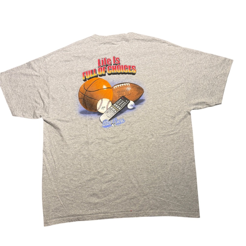 Vintage 2004 Big Dogs Sportswear T-Shirt XL Gray Life Is Full Of Choices
